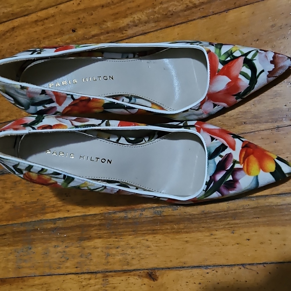 Paris Hilton Multicolor Floral Heels